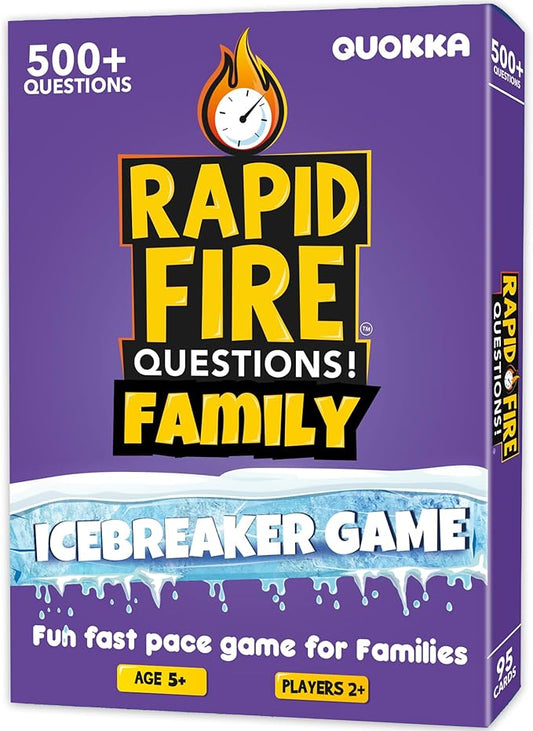 QUOKKA Family Conversation Cards Game - Break The Ice Game for Kids and Families - Icebreaker Cards with 500+ Questions - Family Game for Kids 8-12 - Perfect for Families Games Night I Travel Version