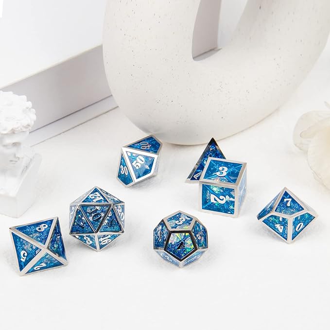 Dragon dice Set (Metallic Blue)