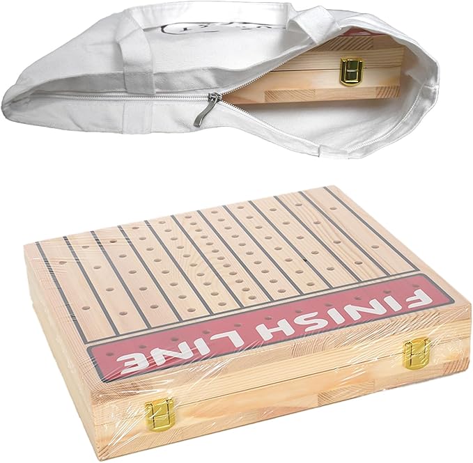 Horse Race Board Game Foldable Horse Racing Board Game with 11 Metal Horses with 4 Solid Wood Dice and 2 Boxes of Cards