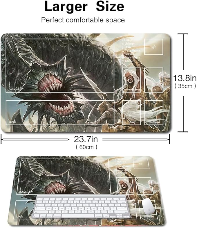 Board Game MTG Playmat Games Size 60X35 cm CCG Compatible for TCG RPG CCG Play mats (Mirrodin-Beseiged-Wurm-Zone)