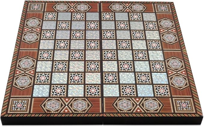 Star Turkish Classic Backgammon Board Game - 19 inches, Magnetic Closing Mechanism, Folding Board, Strategic Game, Family and Friend Fun, Portable Travel Set, Solid Wood Case, Scratch Resistance