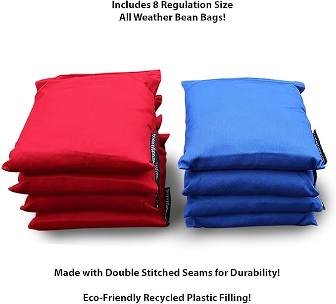 Driveway Games All Weather Corntoss Bean Bag Cornhole Yard Game Set for Indoor and Outdoor Use with 2 Target Boards and 8 Bean Bags