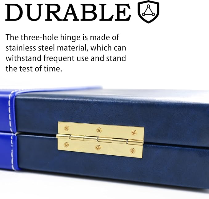 Backgammon Sets for Adults, 15 inch Backgammon Brown Sets Classic Board Game with Premium Leather Case, Portable Travels Strategy Backgammon Game Set for Adults, Kids (Blue)