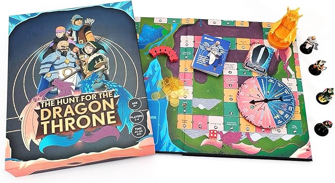The Hunt for The Dragon Throne - Board Game for Kids Ages 8+, 2 to 4 Players - 45-60 Minutes Playing Time - Interactive Games for Boys and Girls - Fun Board Games for Family Nights & Game Events