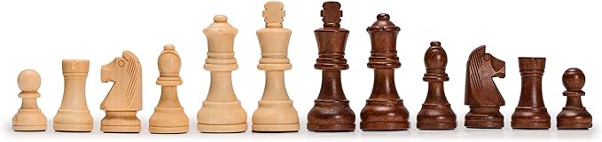 Husaria Staunton Tournament No. 4 Chessmen with 2 Extra Queens and Wooden Box, 3-inch Kings