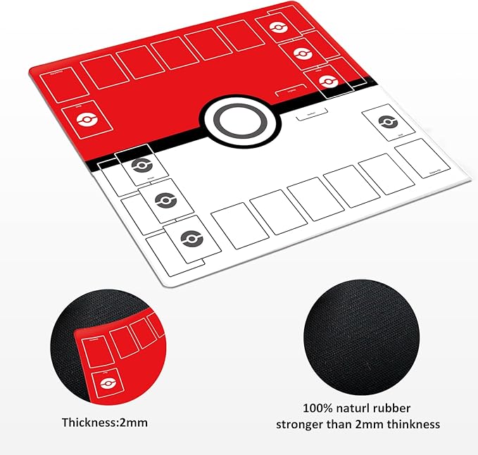 Playmat for Trading Card Game – 2-Player Trainer Mat with 31 Damage Counters and Professional Storage Bag