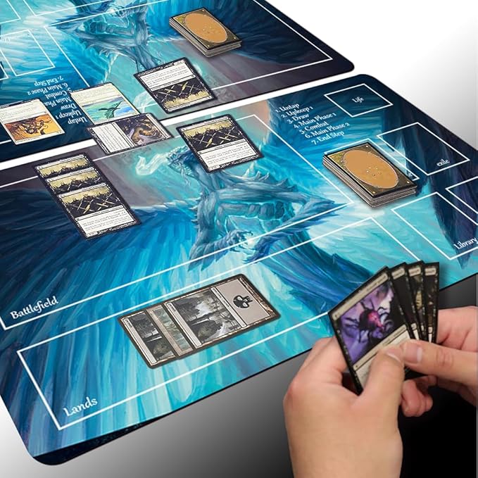 Board Game MTG Playmat Games Size 60X35 cm CCG Compatible for TCG RPG CCG Play mats (UGIN, The Spirit Dragon (1)-Zone)