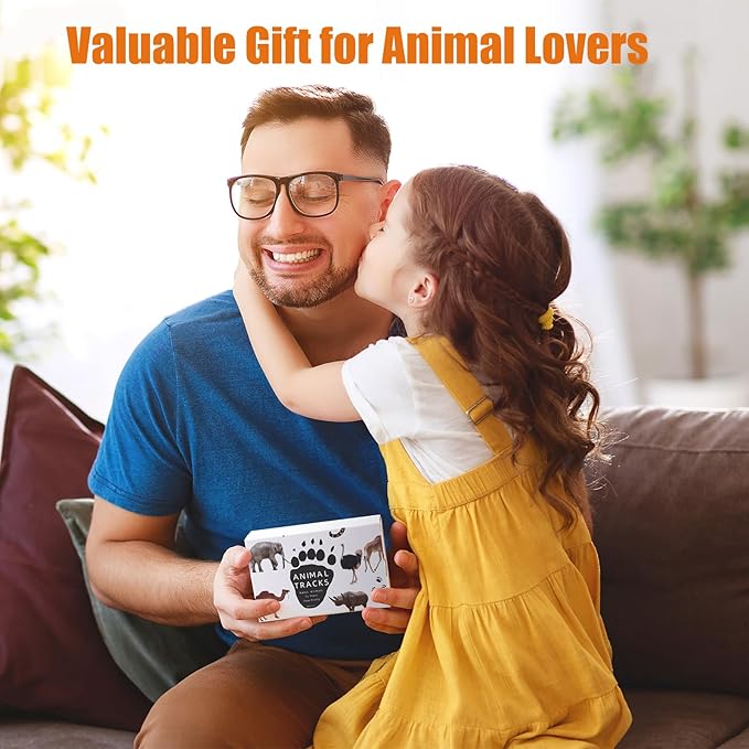 MEROCO Safari Animal Tracks Cards Game,Animal Flash Cards,Animal Tracks Matching Game,Kids Science Learning Educational Toys Homeschool Preschool Autism Learning Materials