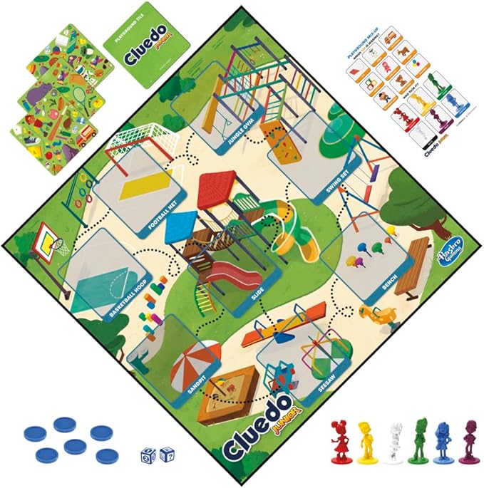 Clue Junior Game - 2-Sided Gameboard, 2 Games in 1, Mystery for Younger Kids, Board Games