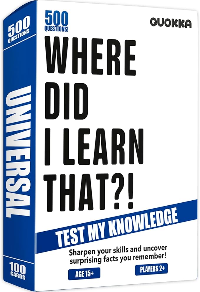 QUOKKA Trivia Games for Adults with 500 Questions - Fun Adult Board Game Trivia Cards for Teens, and Families – Trivia Cards with Answers – Great Board Games Trivia for Family Party and Game Night