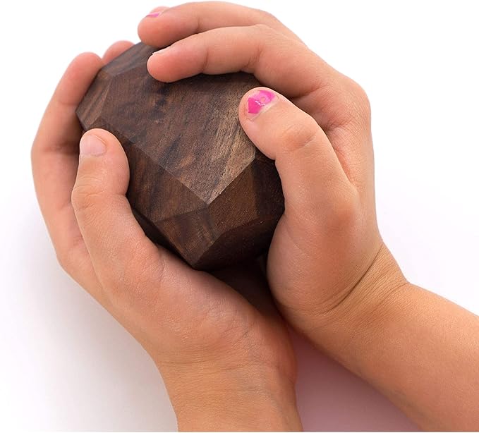 22 Piece Natural Wooden Balancing Block Set - Sensory Educational Natural Wood Toy Stacking Game - Mixed Wood Species - USA Made - Jojoba Oil and Beeswax Finish - Wood Stone Building Blocks