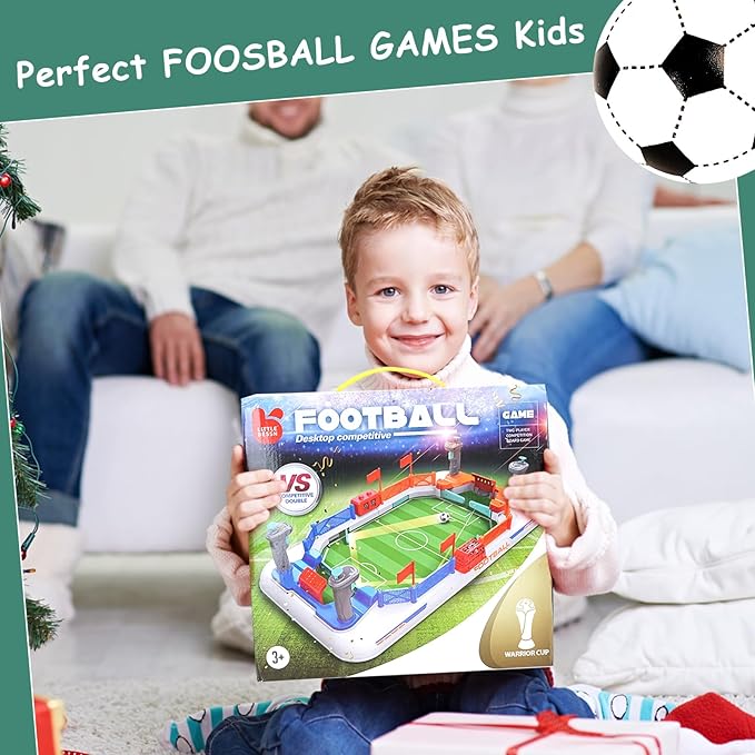 Mini Foosball Games for Kid Age 3-5 6-8, Soccer Board Games, Soccer Toys Indoor Game Room Birthday Party Gifts for 3 4 5 6 7 8 9 10 11 12 Years Old Boys Girls