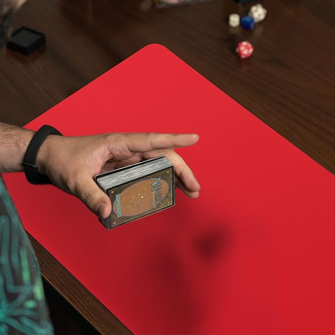 Yexiya 4 Pcs Card Game Mats 14 x 24 Inch Playmat Sublimation Blanks Playmat Smooth Card Playing Mat for Board Games,and Collectible Playing(Black, Red, Blue, White)