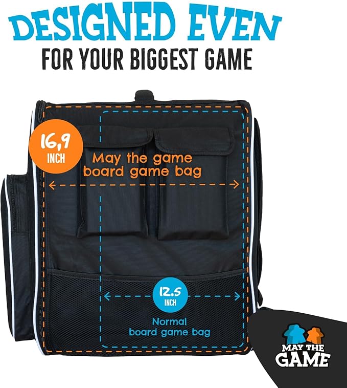 Board Game Bag: Ultimate Backpack, Travel Organizer, Storage & Carrying Case for Board and Tabletop Games