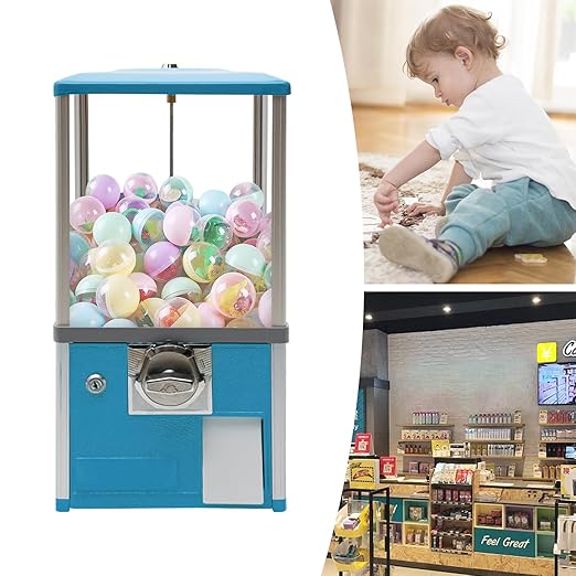 Vending Machine,Commercial Gumball Machine,Capsule Vending Machine for Business,Candy Vending Machine for Selling Capsule Toys Candies,1.77-1.97Inch Ball Diameter (Blue)