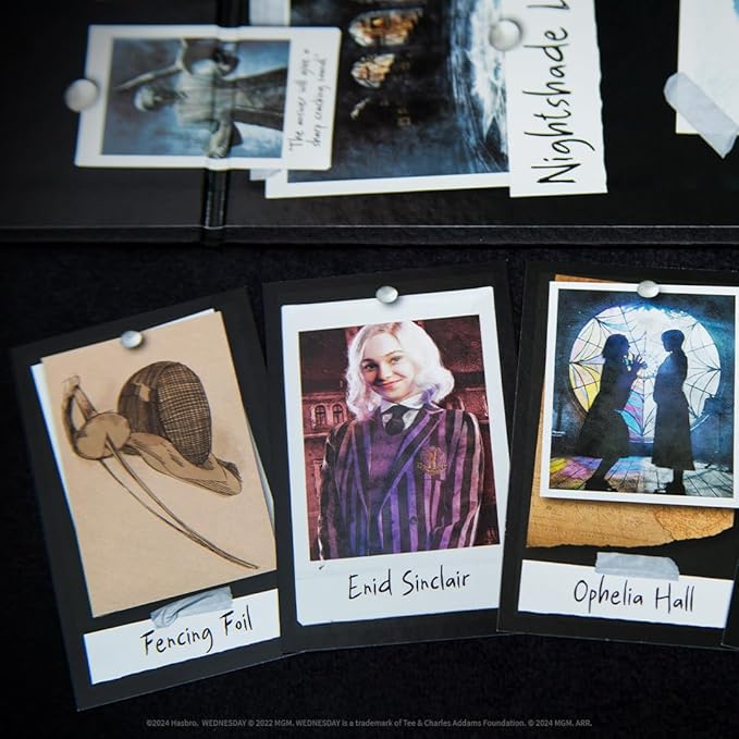 CLUE: Wednesday | Classic Board Game Inspired by The Netflix Original Series | Solve The Mystery at Nevermore Academy with Friends and Family | Officially Licensed Merchandise | 2-6 Players | Ages 8+