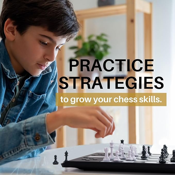 Millennium Electronic Chess Board Set - Beginner to Advanced Players - Interactive Strategy & Learning - Magnetic Pieces - 1-2 Player - Smart AI Chess Board - LCD Display