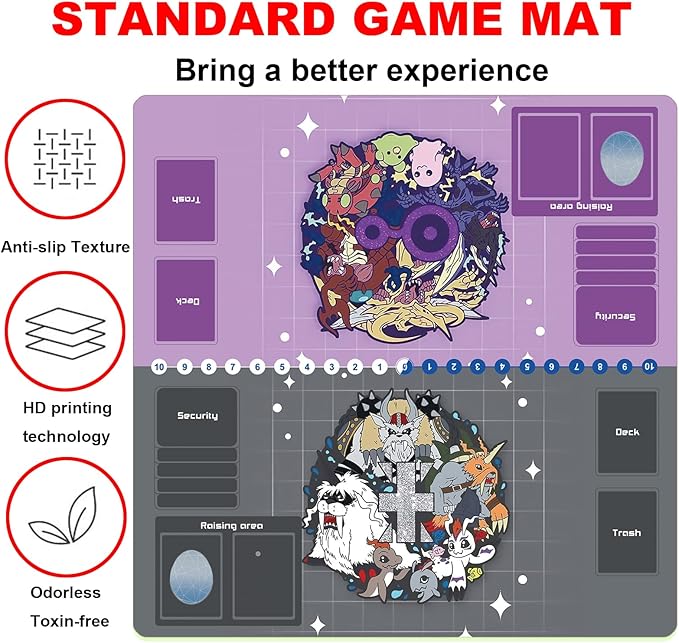 DTCG playmat 2 Player Duel Mat Gaming Competition Pad Mat Card Binder Deck 60 * 60CM 23.6x23.6in