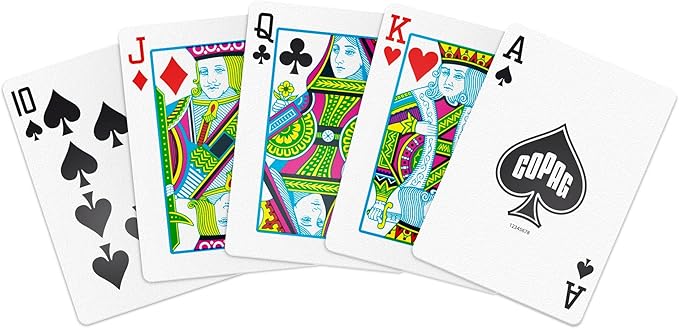 Copag 1546 Design 100% Plastic Playing Cards, Poker Size (Standard) Red/Blue (Regular Index, 1 Set)