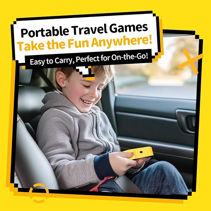 Handheld Electric Puzzle Game Console - Tic Tac Toe Game Educational Road Trip Activities for Kids - Board Games, Juegos para Niños - Birthday for Kids and Adults