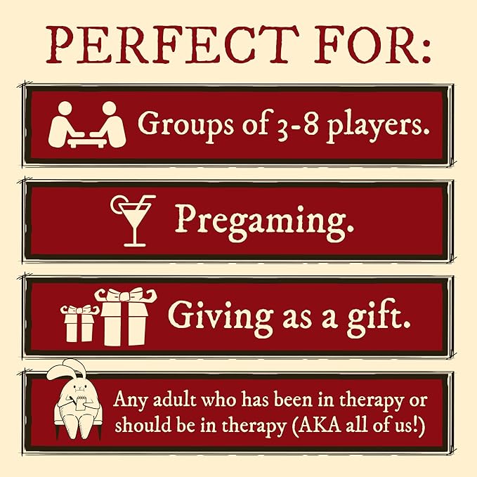 Exploding Kittens Horrible Therapist: Extra Horrible Edition 3-8 Players - Ages 17+ - 15 Minutes to Play - Comic Building Card Game - Ideal for Party, Family Game Night - White