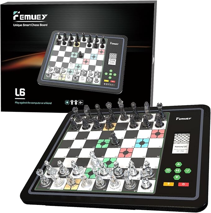 Electronic Chess Set, Computer Chess Game, Chess Set Board Game, Electronic Chess Game, LEDs, Built-in Battery, Great Partner for Play and Practice