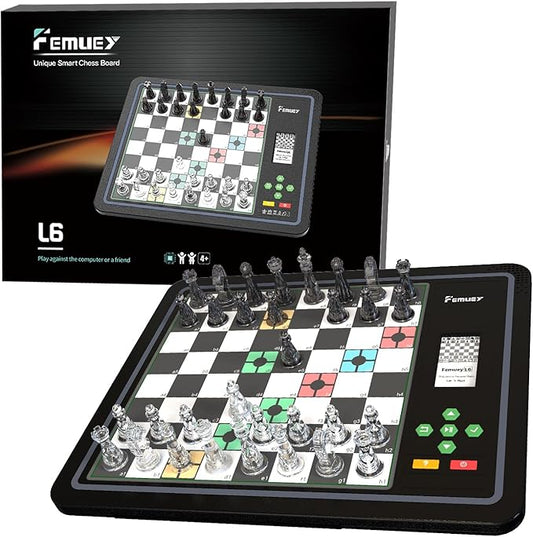 Electronic Chess Set, Computer Chess Game, Chess Set Board Game, Electronic Chess Game, LEDs, Built-in Battery, Great Partner for Play and Practice