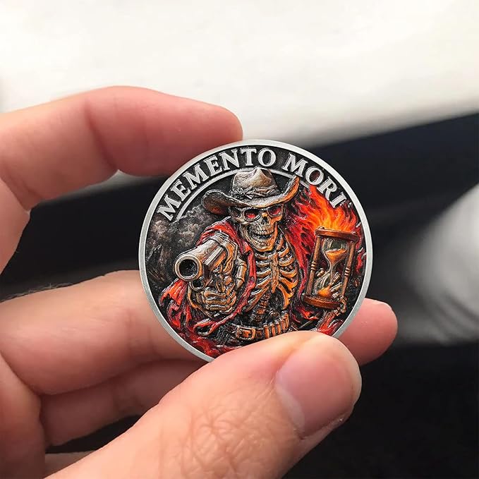Memento Mori Coin Momento Mori Coin Skull Coin Stoic Gifts Memento Mori Calendar Living Memento Mori Amor Fati Coin (Musketeer Skull)