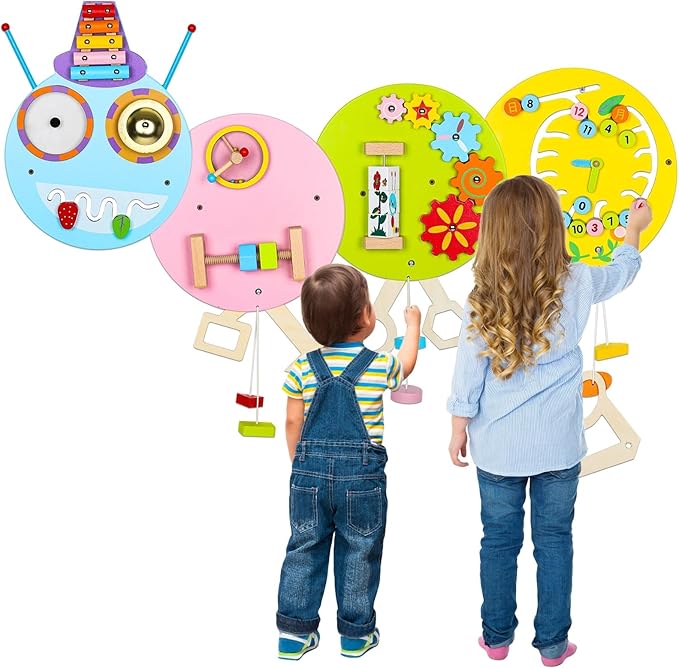 Busy Board caterpollar Caterpillar Activity Wall Panels, Children Kids Educational Wall Toy, Wall Sensory Preschool Toy with 8 Basic Activities Games, Toddler Room Decor