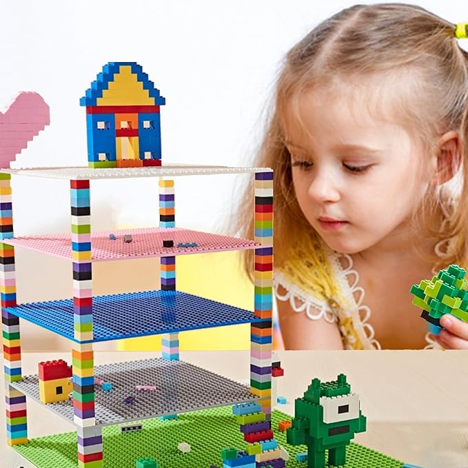 Building Blocks, 1100 Pieces, Compatible with All Major Brands, Classic Bulk Blocks, Includes Wheels, Door, Window, Street Lights, Ages 3+