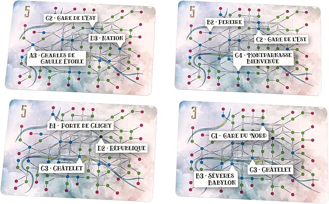 On The Underground: Paris/New York - Train Route Building, Strategy Board Game, 2 City Maps, Family Game, Ages 14+, 2-5 Players, 60 Min