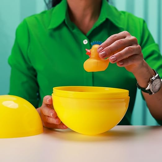 Big Claw Machine Capsules Yellow Plastic Sphere Party Favor Containers Round 5 pcs 6.3 inch Jumbo Plastic Christmas Ornaments Extra Large Candy Gift Box Empty Craft Party Supplies Vending Capsules