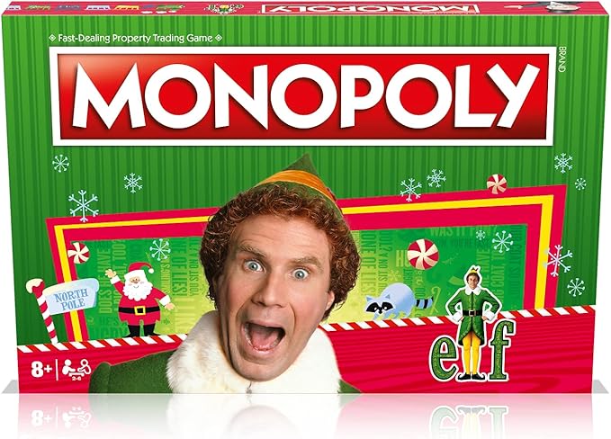 Winning Moves Elf Monopoly Board Game, 2-6 Players, Ages 8 Plus, Board Game, Recommended for Board Games