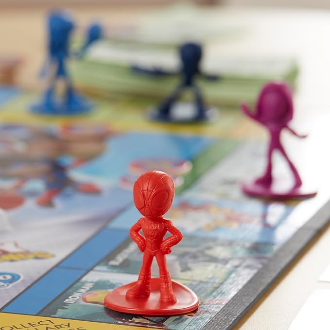 Monopoly Junior: Marvel Spidey and His Amazing Friends Edition Board Game for Kids Ages 5+, with Artwork from The Animated Series, Kids Board Games (Amazon Exclusive)