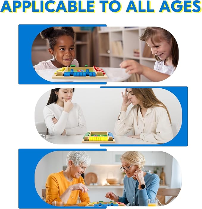 2 Pack Shut The Box Game, 2-4 Play Wooden Dice Math Games for Adults and Kids, Shut The Box Board with 8 Dices for Classroom, Home, Party, Pub