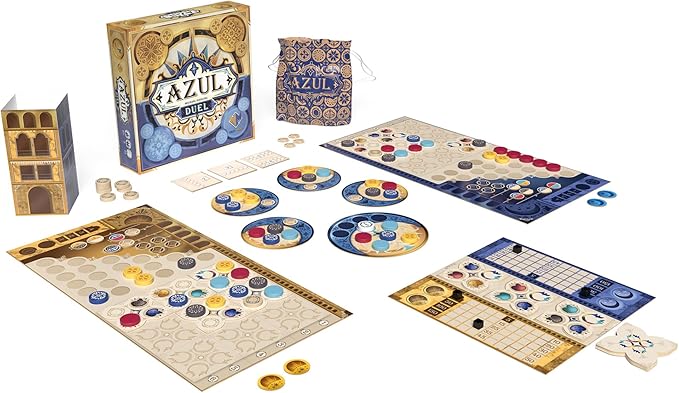 Duel Board Game - Competitive Head-to-Head Tile-Placement Strategy Game, Stunning Mosaic Art and Quick Gameplay for Kids & Adults, Ages 8+, 2 Players, 30-45 Minute Playtime, Made by Plan B Games