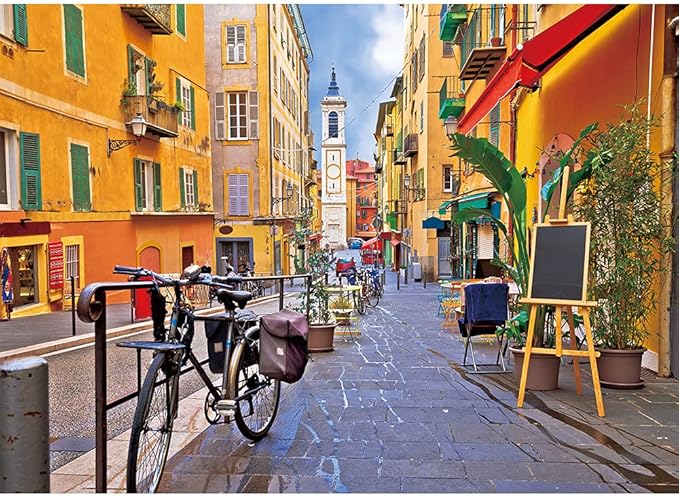 MaxRenard Landscape Jigsaw Puzzle 1000 Pieces for Adults Nice Street Colorful Building Scene Home Wall Decoration Decompression Toy Gift