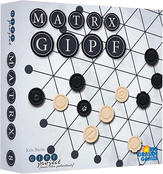 Rio Grande Games: Matrx Gipf - Piece Moving Strategy Board Game, Unique Head-to-Head, Learn As You Play, Ages 14+, 2 Players, 30-60 Mins
