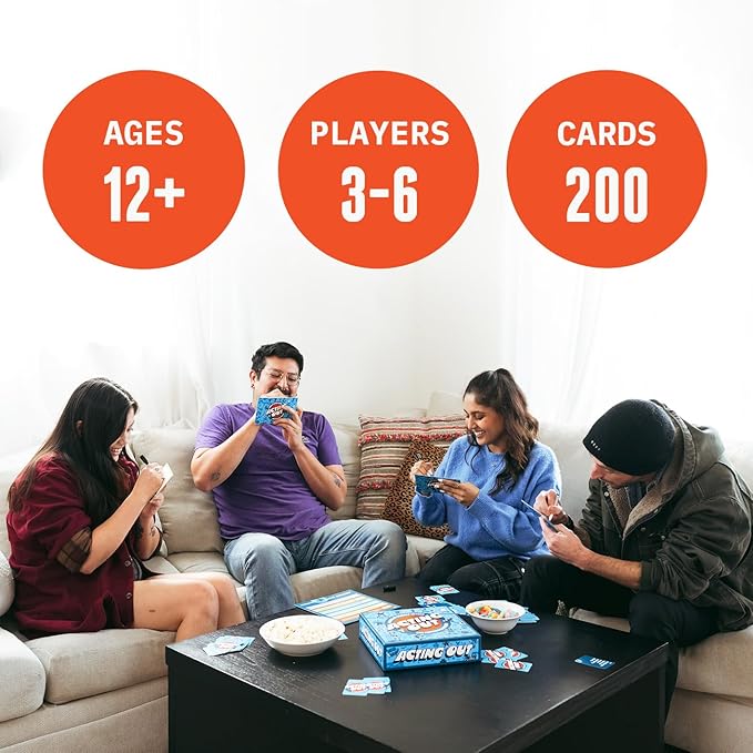 Acting Out [Fun Charades & Guessing Card Game For Kids, Tweens, And Adults | 200 Hilarious Card Prompts | Perfect For Family Game Night, Gifts, Reunions, Groups, Parties & More | Ages 12 And Up]