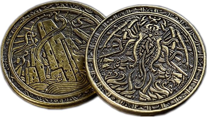 Cthulhu Poker Cards Collection Playing Cards Rare Limited Poker Cards Gift for Men or Women, Great for Cardistry,Card Games and Party (1 PC Metal Coin)