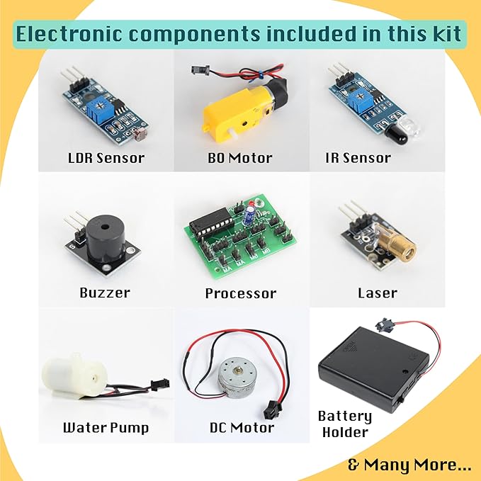 Butterfly Edufields 10in1 STEM Robotics Kit for Kids 8-14, Electronics and Engineering Circuit Board, Science Kit for Ages 12-14