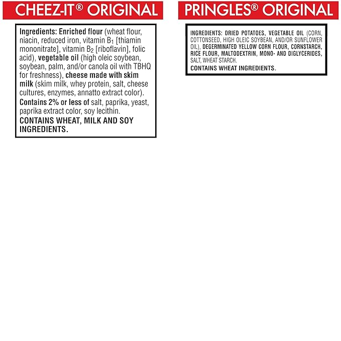 Cheez-It and Pringles Variety Pack, Lunch Snacks, Kids Snacks, Original Flavors (24 Packs)