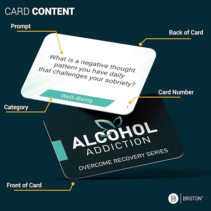 Overcome Alcohol – Addiction Recovery Questions Group Therapy Game 200 Cards – Counseling Conversations Icebreaker for Substance Abuse, Positive Mental Health, Sobriety, Relapse & Alcoholics Anonymous