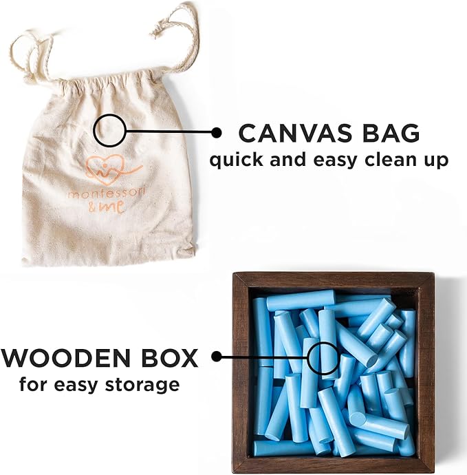 Counting Peg Board - Montessori Math and Numbers for Kids - Wooden Math Manipulatives Materials - Dark Walnut Stain