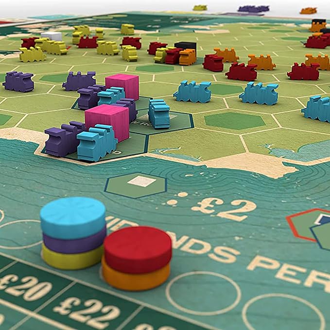 Irish Gauge, Strategy Board Game, Game of Building Railroads Across Ireland, 60 Minute Play Time, 3 to 5 Players, Ages 15 and Up