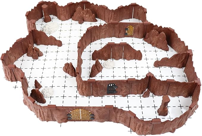 Goblin Cavern Set - Mini Dungeon Castle Cavern DND Terrain for Tabletop RPGs, Dungeons & Dragons, Pathfinder, War Gaming, and More! - by DCD (64+pcs, 1.4sqft, 8areas)