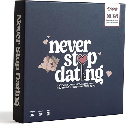 Never Stop Dating - The Ultimate Romantic Date Night Activity Game for Couples - Awesome Gift for Boyfriend, Girlfriend, Husband, Wife, Partner, Engagement or Anniversary. Keep The Spark Alive!