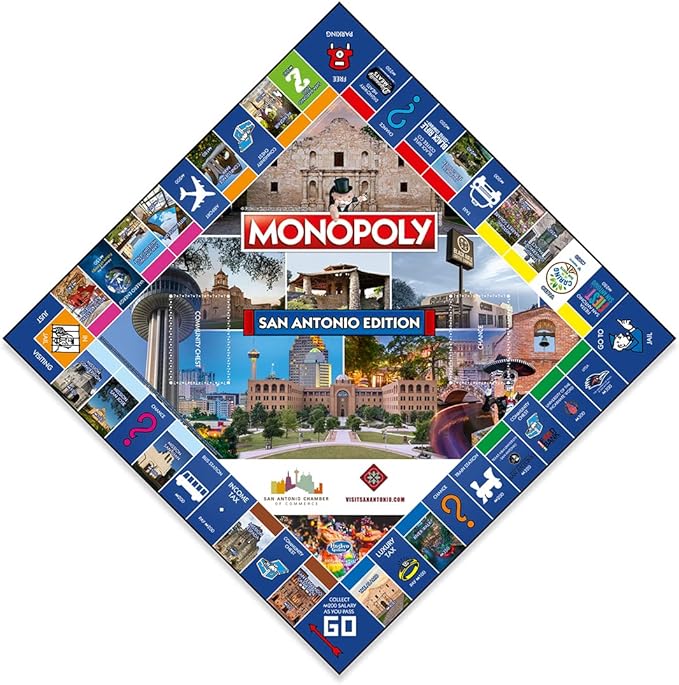 Monopoly Board Game San Antonio Edition: 2-6 Players Family Board Games for Kids and Adults, Board Games for Kids 8 and up, for Kids and Adults, Ideal for Game Night