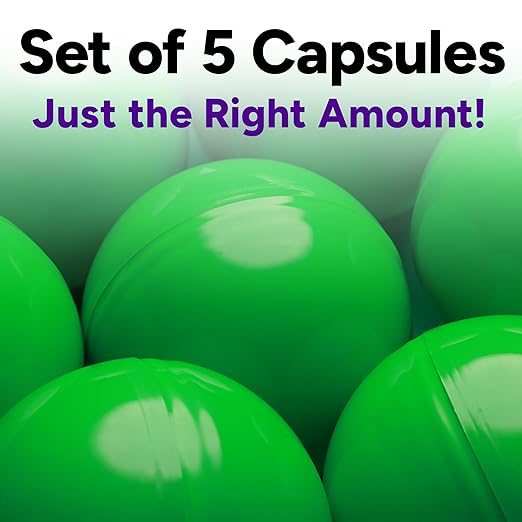 Big Claw Machine Capsules Green Plastic Sphere Party Favor Containers Round 5 pcs 6.3 inch Jumbo Plastic Christmas Ornaments Extra Large Candy Gift Box Empty Craft Party Supplies Vending Capsules