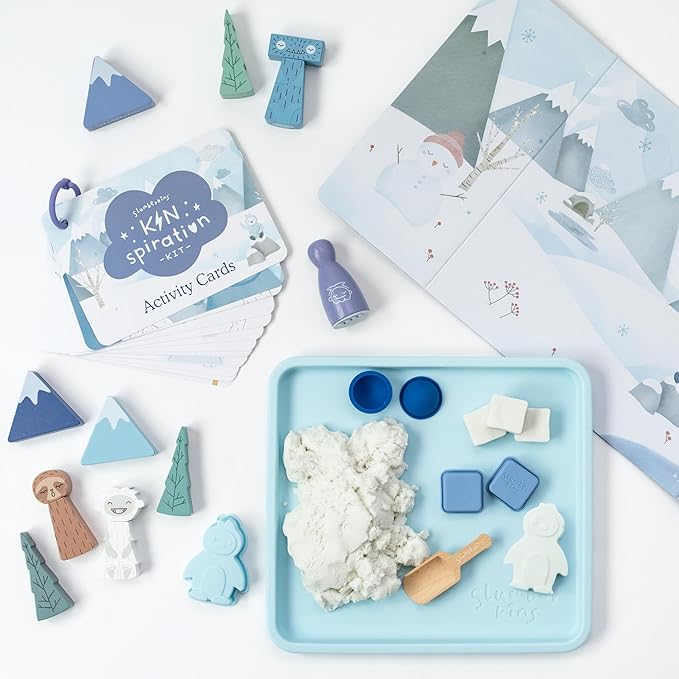 Slumberkins Kinspiration Kit - Mindfulness with Yeti, Includes Activity Cards, Playset, & Yeti's Best Snow Day Book - Promotes Mindfulness and Sensory Play